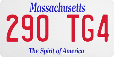 MA license plate 290TG4