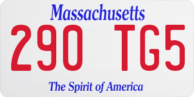 MA license plate 290TG5