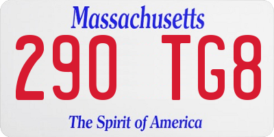 MA license plate 290TG8