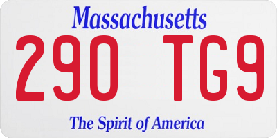 MA license plate 290TG9