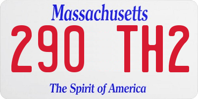 MA license plate 290TH2