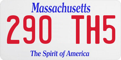 MA license plate 290TH5