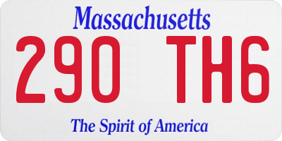 MA license plate 290TH6