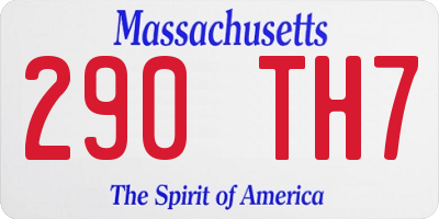 MA license plate 290TH7