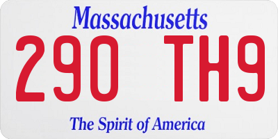 MA license plate 290TH9