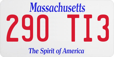 MA license plate 290TI3