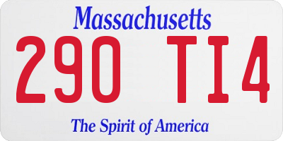 MA license plate 290TI4