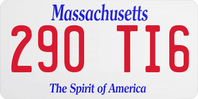 MA license plate 290TI6