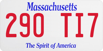 MA license plate 290TI7