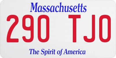 MA license plate 290TJ0