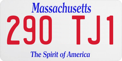MA license plate 290TJ1