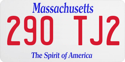MA license plate 290TJ2