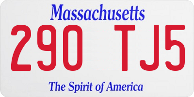 MA license plate 290TJ5