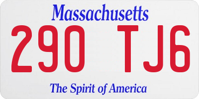 MA license plate 290TJ6