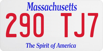 MA license plate 290TJ7