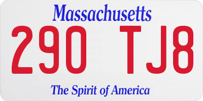 MA license plate 290TJ8