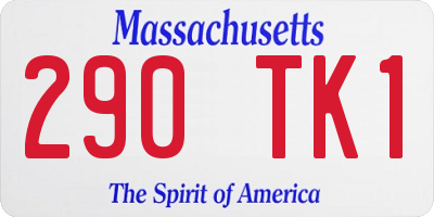 MA license plate 290TK1