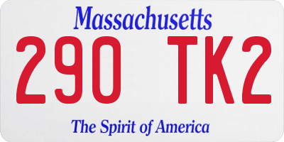 MA license plate 290TK2