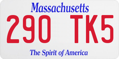 MA license plate 290TK5