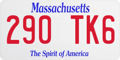 MA license plate 290TK6