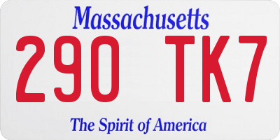 MA license plate 290TK7