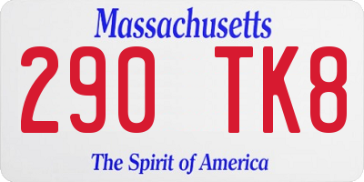 MA license plate 290TK8