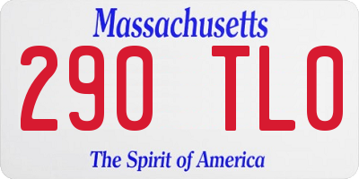 MA license plate 290TL0