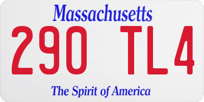 MA license plate 290TL4
