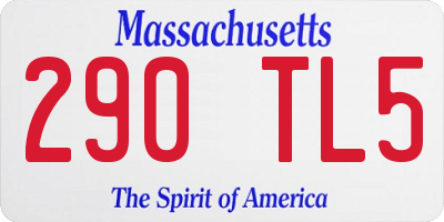 MA license plate 290TL5