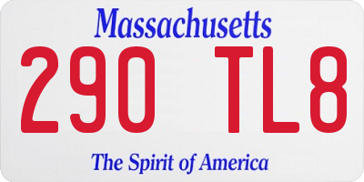 MA license plate 290TL8