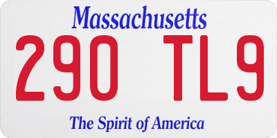 MA license plate 290TL9