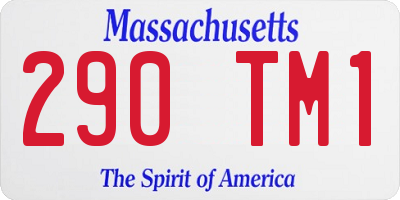 MA license plate 290TM1