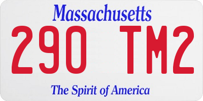 MA license plate 290TM2