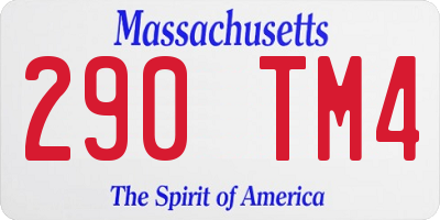 MA license plate 290TM4