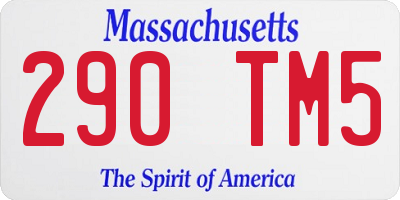 MA license plate 290TM5