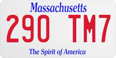 MA license plate 290TM7