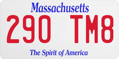 MA license plate 290TM8