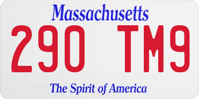 MA license plate 290TM9
