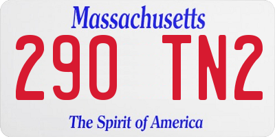MA license plate 290TN2