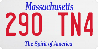 MA license plate 290TN4