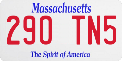 MA license plate 290TN5