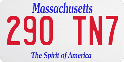 MA license plate 290TN7
