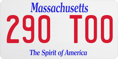 MA license plate 290TO0