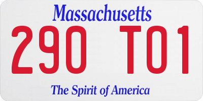 MA license plate 290TO1