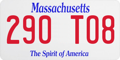 MA license plate 290TO8