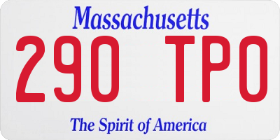 MA license plate 290TP0