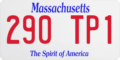 MA license plate 290TP1