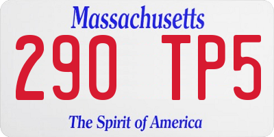 MA license plate 290TP5