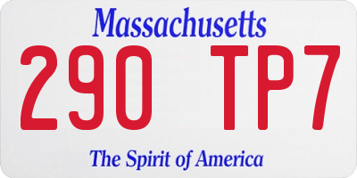MA license plate 290TP7