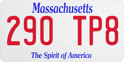MA license plate 290TP8